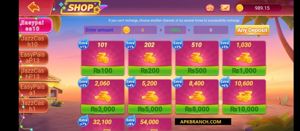 Lucky 55 Game deposit