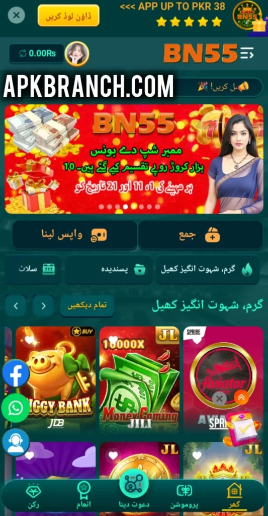 BN 55 Game interface screenshot