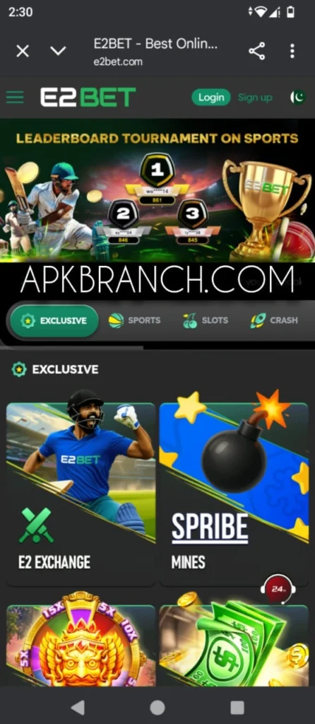 E2 Bet Game interface screenshot