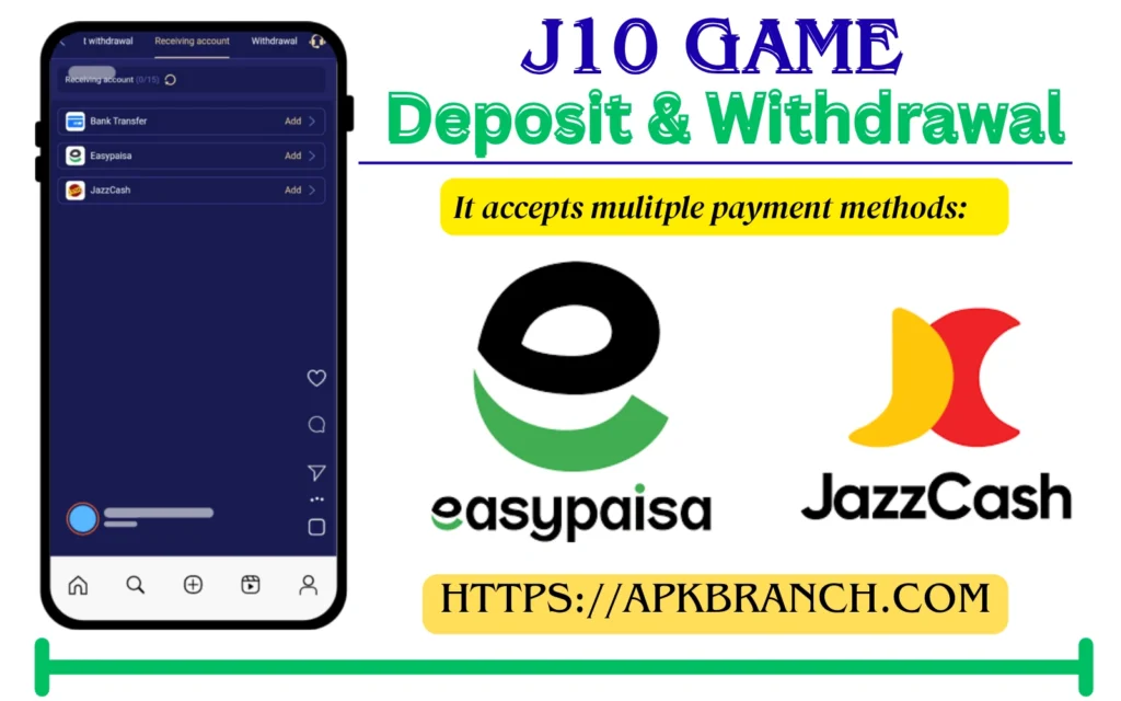 J10 Game deposit and withdrawal