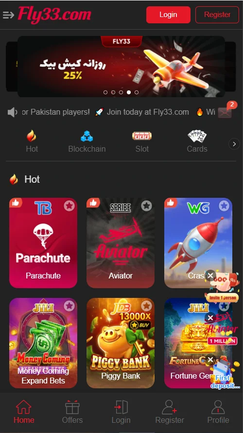 FLY33 Game interface screenshot