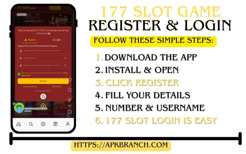 177 Slot Game register and login