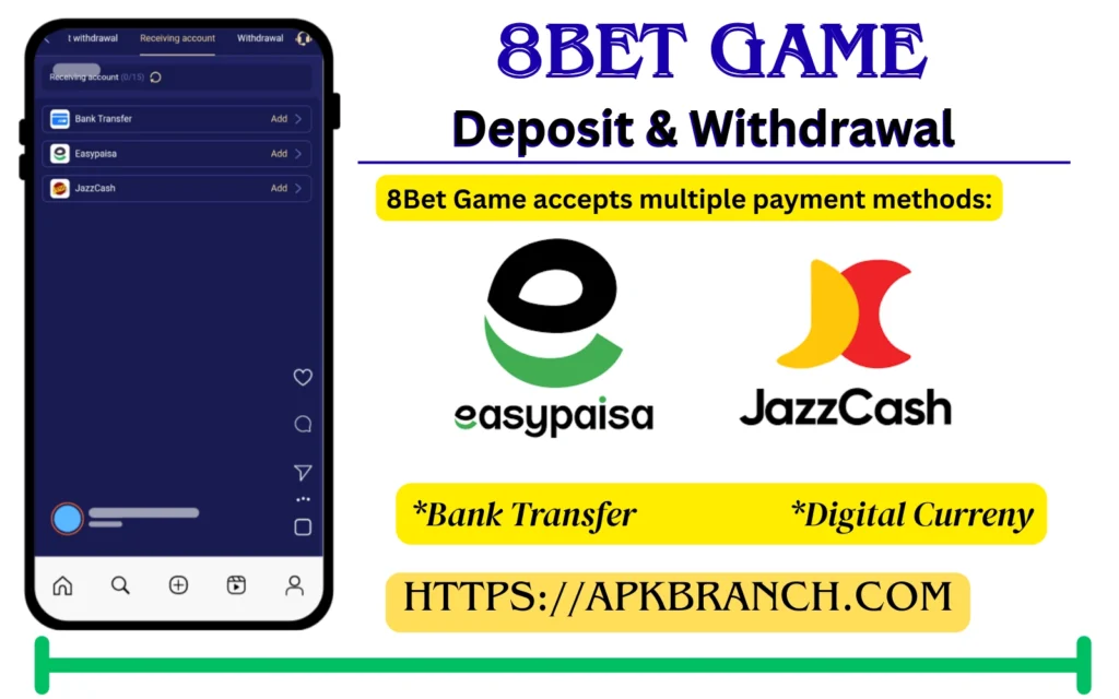 8 Bet Game deposit and withdrawal