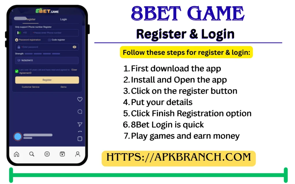 8 Bet Game register and login
