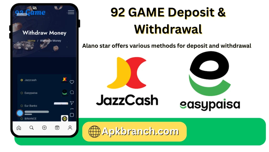 92 Game deposit and withdrawal