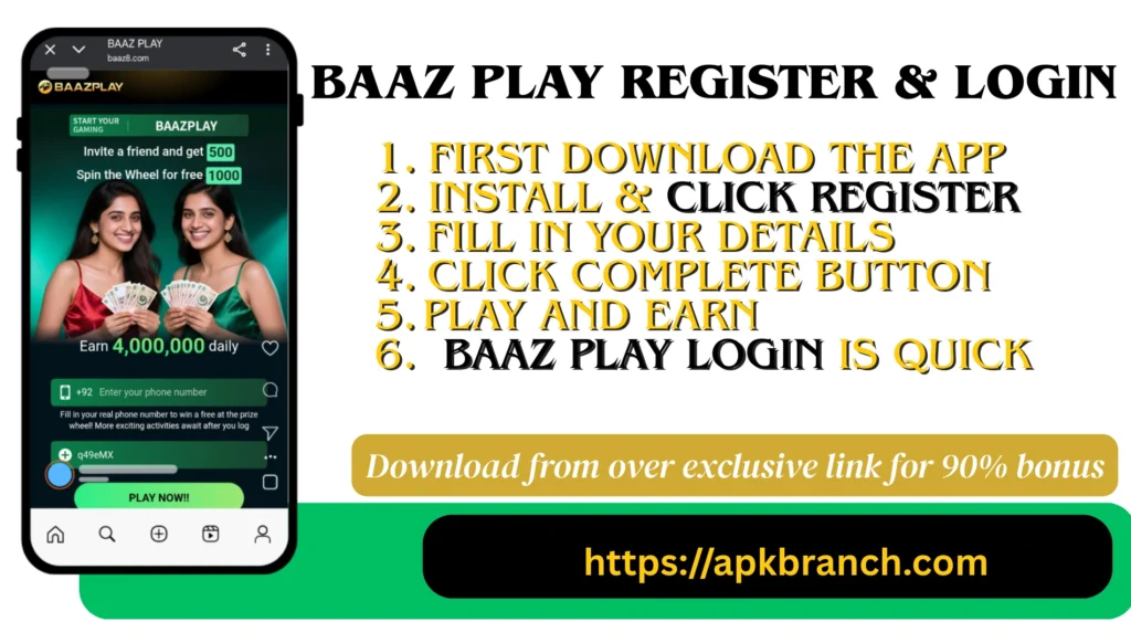Baaz Game register and login