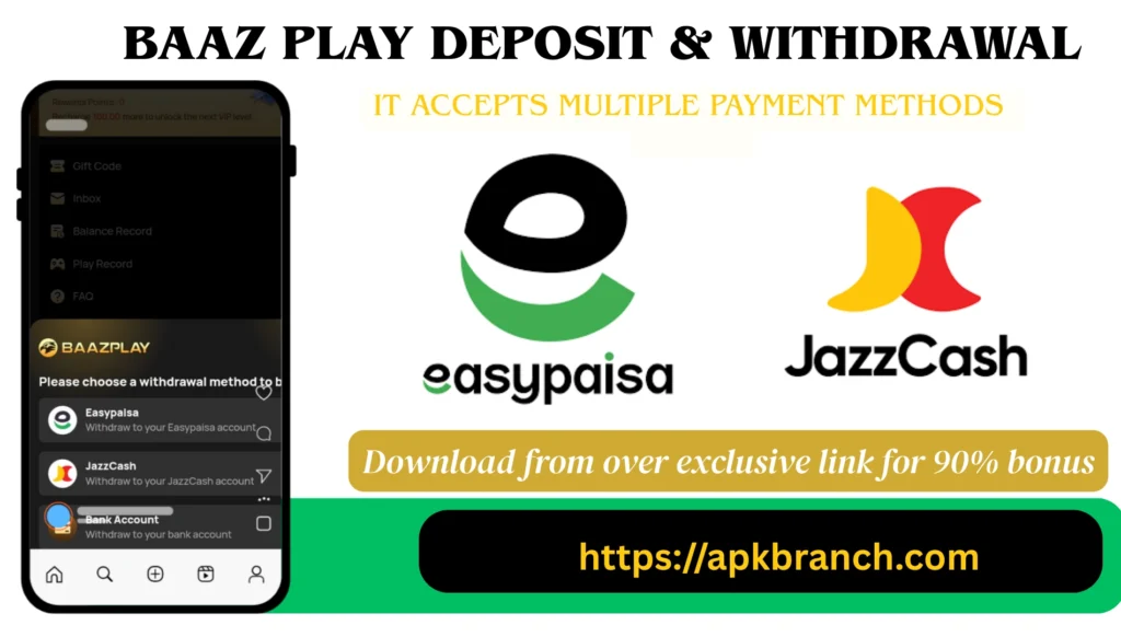 Baaz Play Game deposit and withdrawal