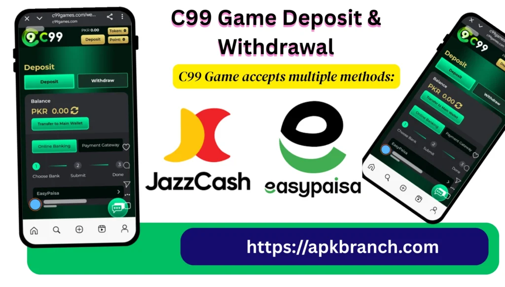 C99 Game deposit and withdrawal
