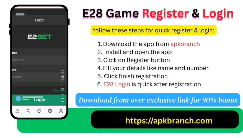 E28 Game register and login