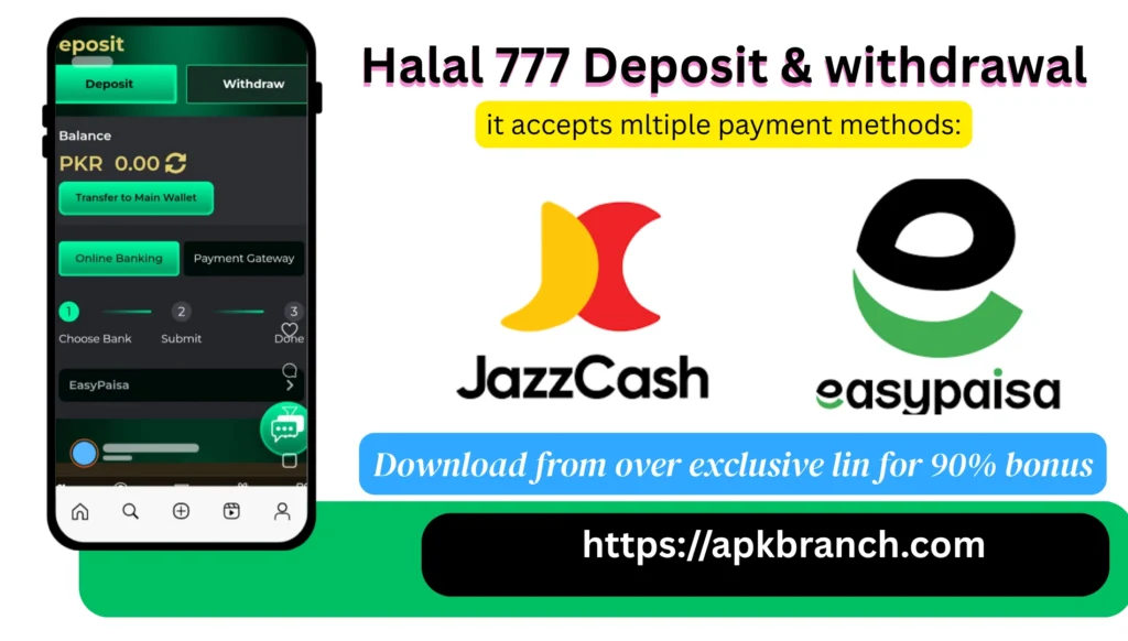 Halal 777 Game deposit and withdrawal