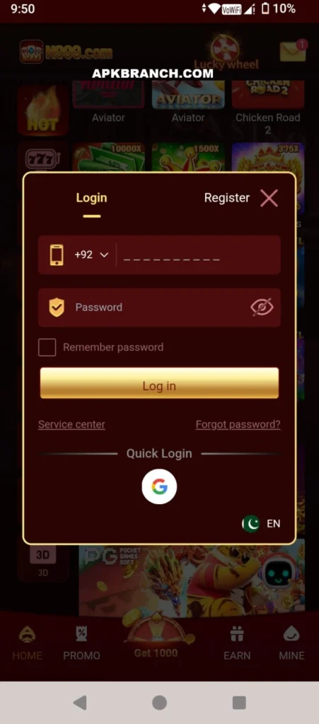 N999 Game login