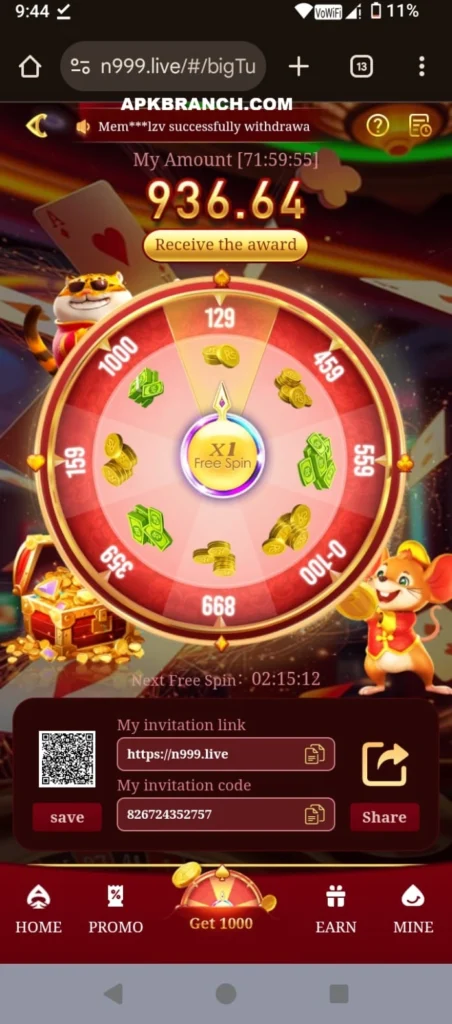 N999 Game bonus