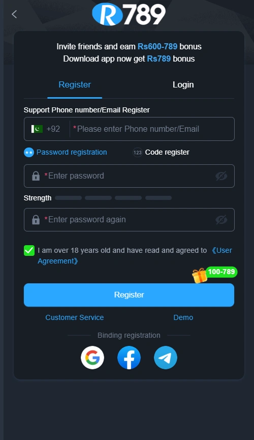 R789 Game login