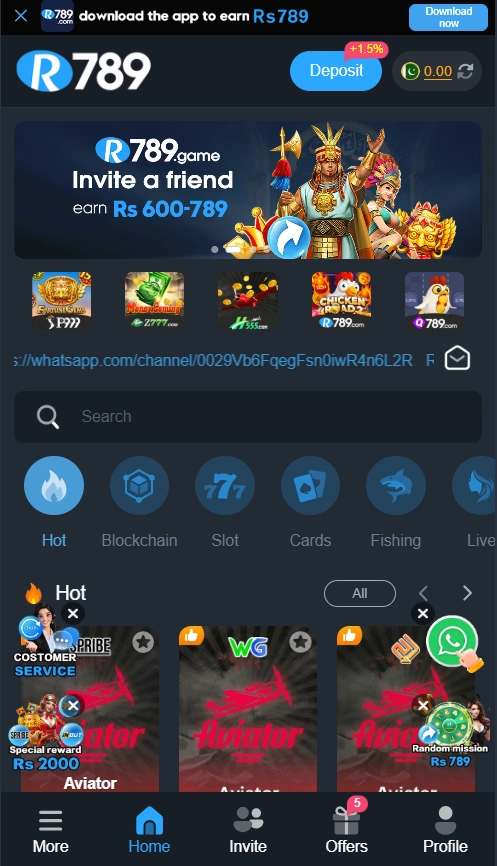 R789 Game interface screenshot