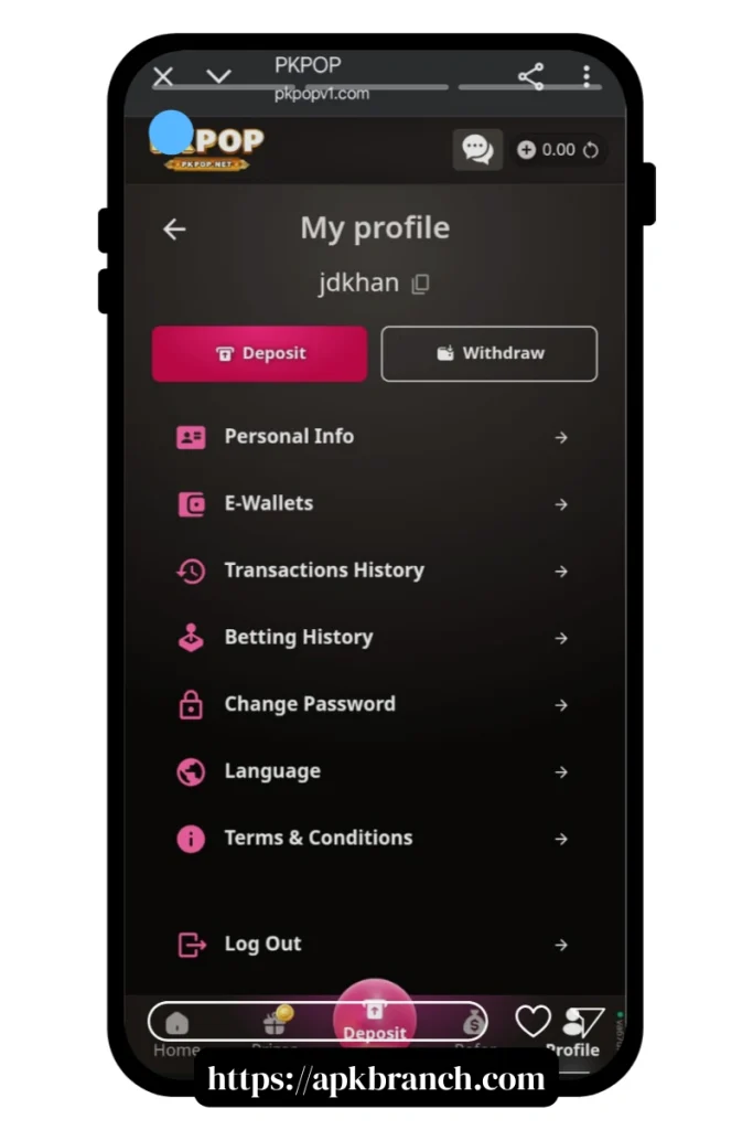 PK POP Game withdrawal