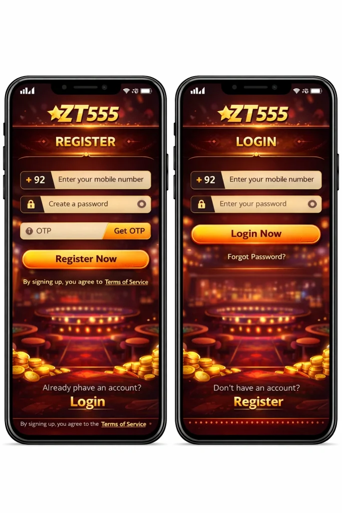 ZT555 Game Register and login image