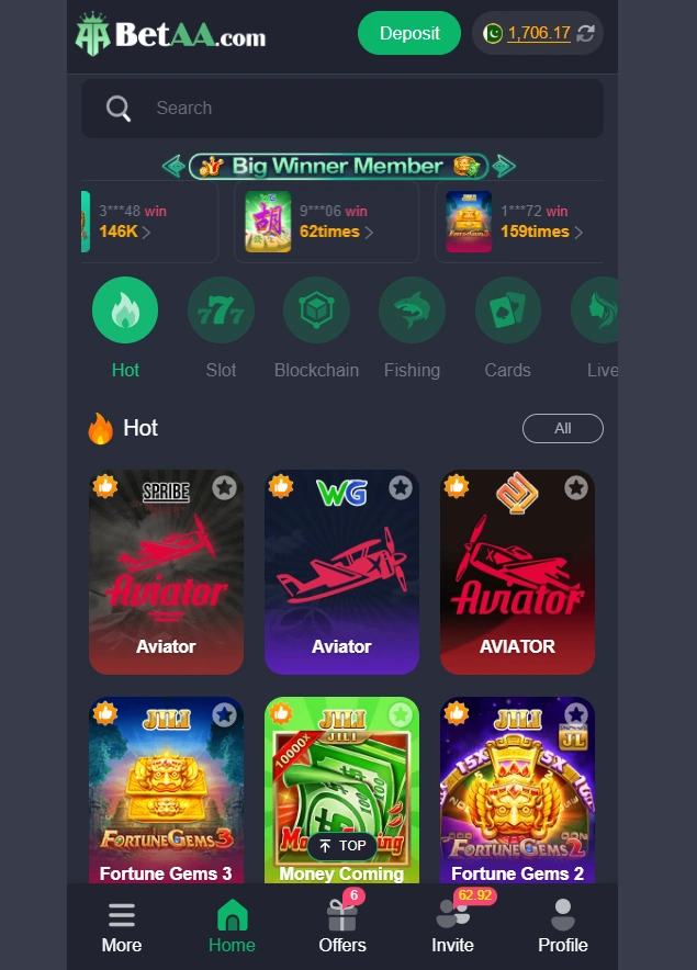 BetAA Game interface image