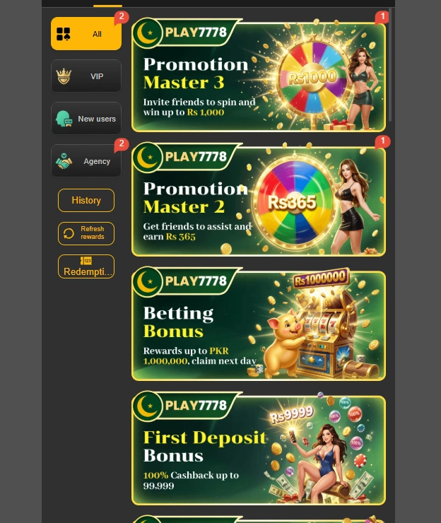 Play7778 Game rewards image