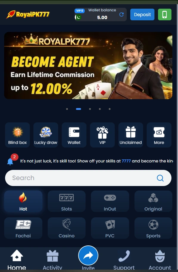 RoyalPk777 Game Interface screenshot