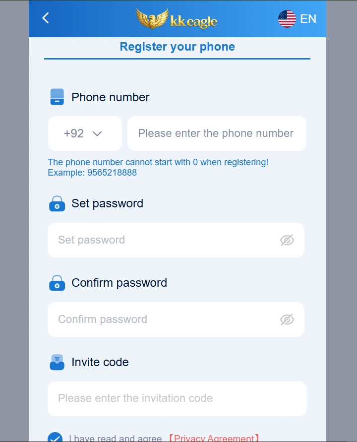 KK Eagle Game register image