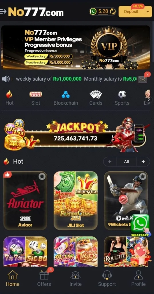 NO777 Game interface image